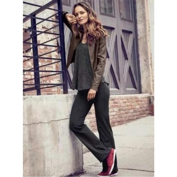 Athleta Pant Trouser Flux High Waisted Wide Leg Sweatpant Yoga Black stretch Y2K - Picture 1 of 14